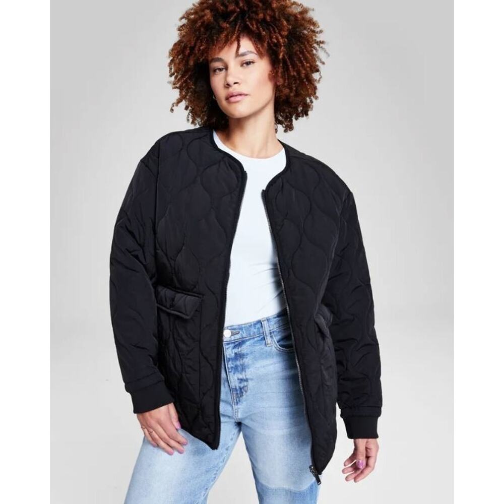 And Now This Women's Reversible Relaxed Fit Liner Jacket in Black XS MSRP $90